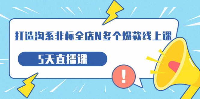 打造-淘系-非标全店N多个爆款线上课，5天直播课（19期）-热爱者网创