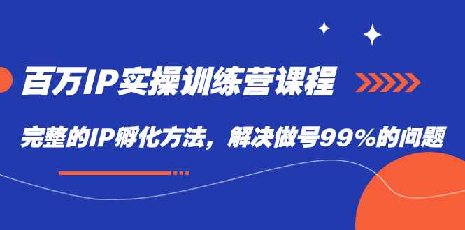 百万IP实战训练营课程，完整的IP孵化方法，解决做号99%的问题-热爱者网创