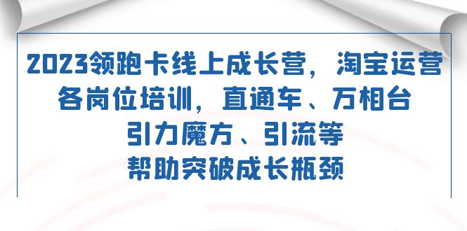 2023领跑·卡 线上成长营 淘宝运营各岗位培训 直通车 万相台 引力魔方 引流-热爱者网创