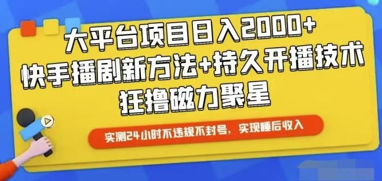 （10694期）快手24小时无人直播，真正实现睡后收益-热爱者网创