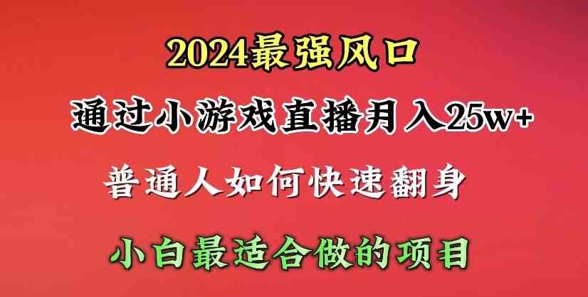 （10020期）2024年最强风口，通过小游戏直播月入25w+单日收益5000+小白最适合做的项目-热爱者网创