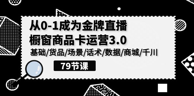 0-1成为金牌直播橱窗商品卡运营3.0，基础/货品/场景/话术/数据/商城/千川-热爱者网创