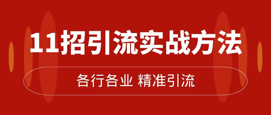 精准引流术：11招引流实战方法，让你私域流量加到爆（11节课完整版）-热爱者网创