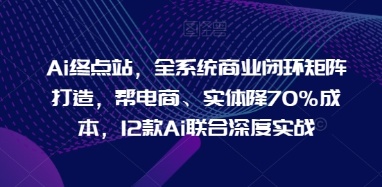 Ai终点站，全系统商业闭环矩阵打造，帮电商、实体降70%成本，12款Ai联合深度实战-热爱者网创