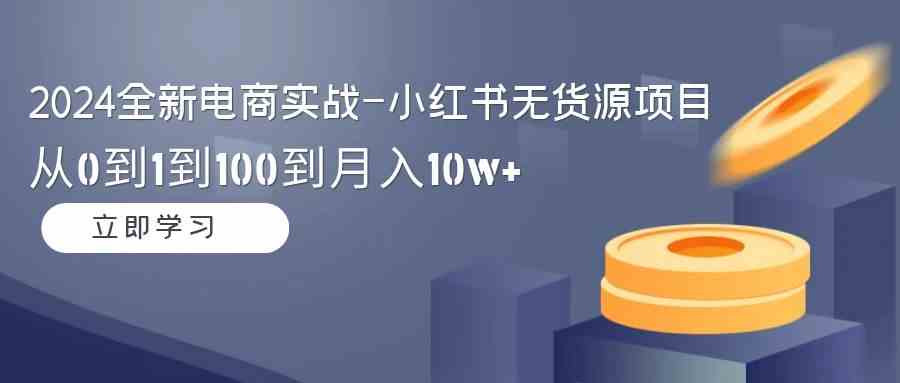 （9169期）2024全新电商实战-小红书无货源项目：从0到1到100到月入10w+-热爱者网创