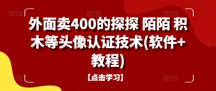 外面卖400的探探 陌陌 积木等头像认证技术(软件+教程)-热爱者网创