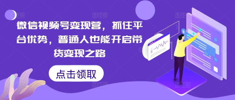 微信视频号变现营，抓住平台优势，普通人也能开启带货变现之路-热爱者网创