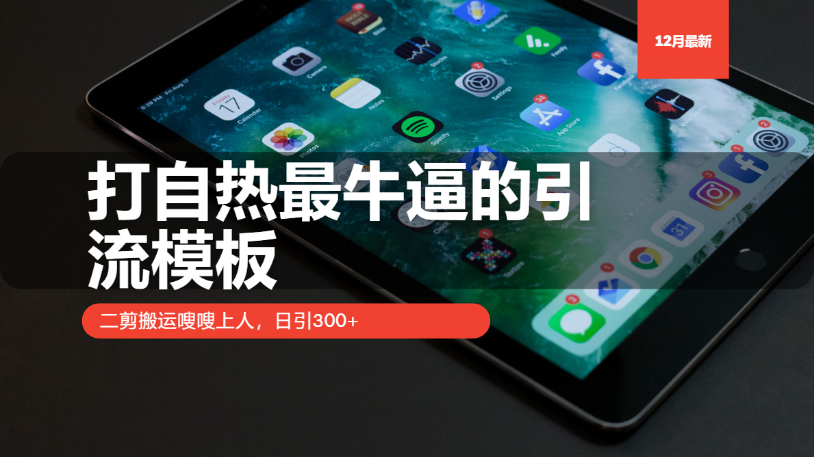 打自热最牛逼的引流模板，日引300+，二剪搬运嗖嗖上人-热爱者网创