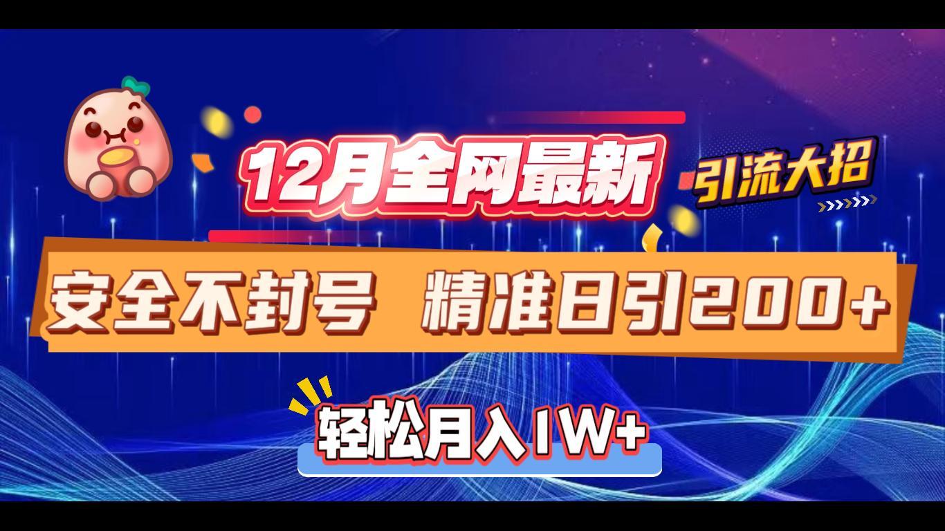 12月全网最新引流大招 安全不封号 日引精准粉200+-热爱者网创