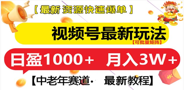 视频号独家玩法，老年养生赛道，无脑搬运爆款视频，日入1000+-热爱者网创