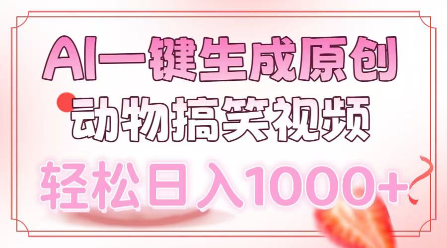 AI一键生成原创动物搞笑视频，轻松日入1000+-热爱者网创