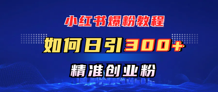 小红书爆粉教程，如何日引300+创业粉，快速实现精准变现！-热爱者网创