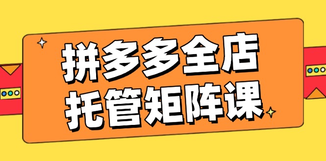 拼多多全店托管矩阵课，盈利动销玩法，高效计划设置，提升店铺效益-热爱者网创